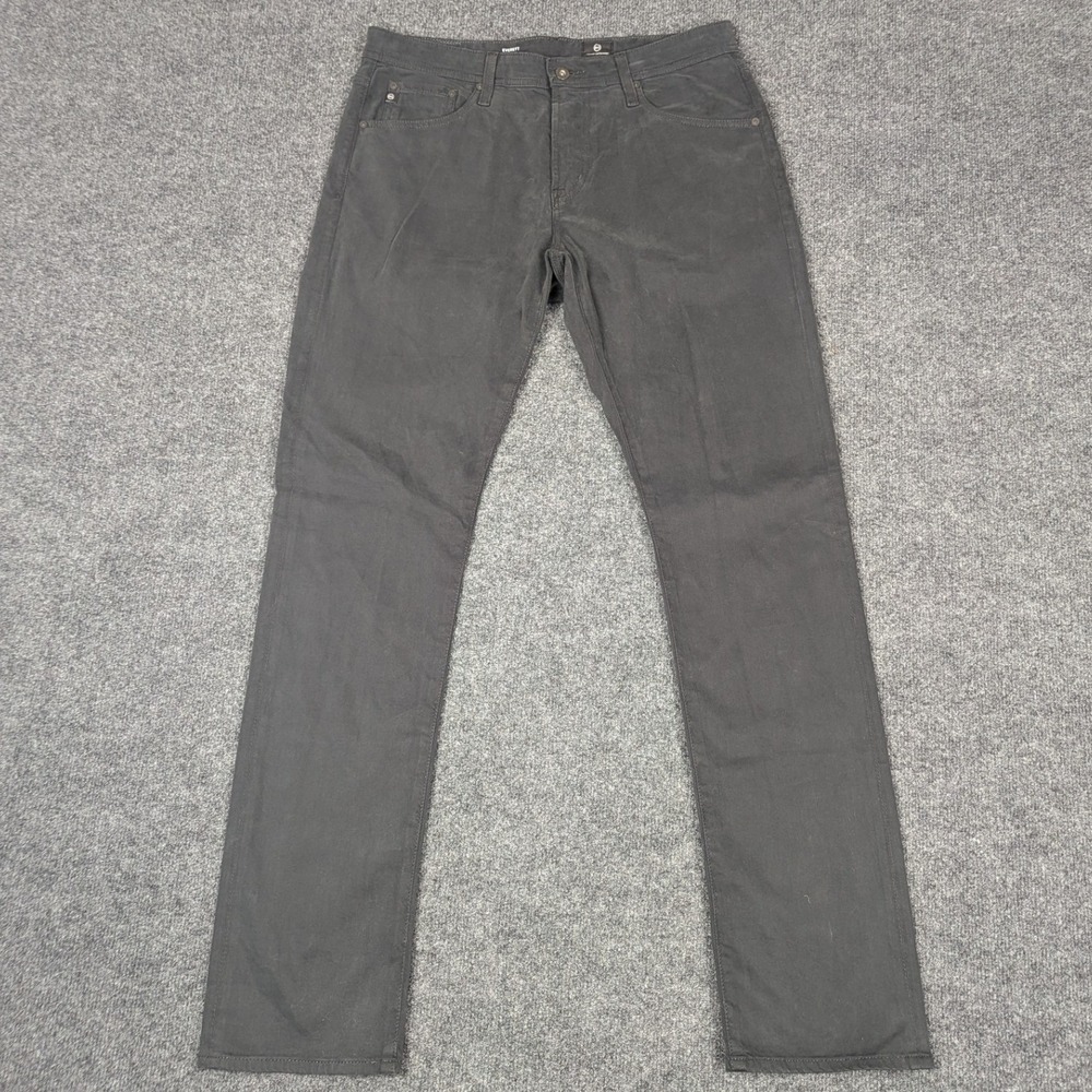 AG Adriano Goldschmied Everett Cotton Stretch Slim Straight Pants Gray Men 33x34